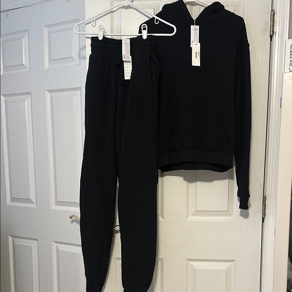 NWT Frankie’s Bikinis Logo Black Hoodie and Jogger Set